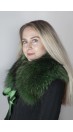 Dark green Finnraccoon  fur collar-neck warmer